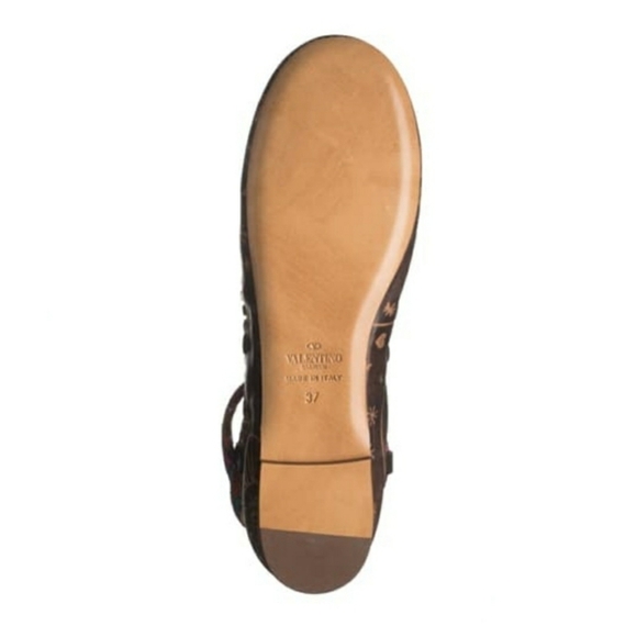 VALENTINO leather printed tie ballerina flat sz. 6 - Picture 4 of 13